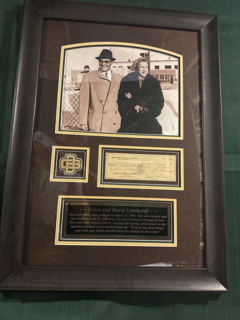 Vince and Marie Lombardi Personal Check